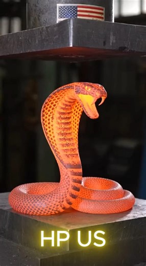 Hydraulic Press vs Red-hot solid steel cobra