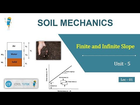 Finite and Infinite slope | Soil Mechanics | Unit 5 - Lec - 01 | Civil Tutor