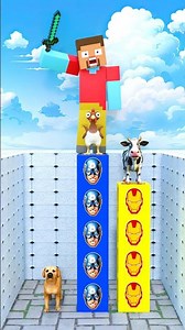 Chicken, Cow Vs Dog cute? Which animal can cross the lava and brave the breaking bridge? #shorts