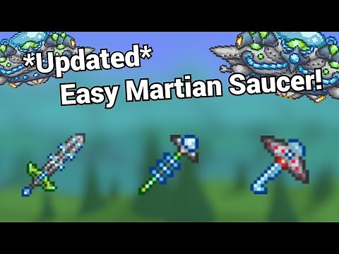 Two Easy Way of Defeating the Martian Saucer! Terraria 1.4.1 Master Mode Guide!