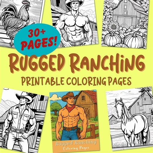 Rugged Ranching Coloring Pages, Western Cowboy Scenes, Farm Theme, Printable Coloring, PDF Instant Download - Etsy
