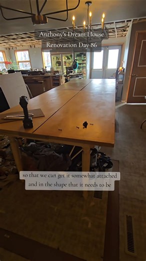 Anthony's Dream House Renovation Day 86 Time to build a huge dining room table out of scraps!!