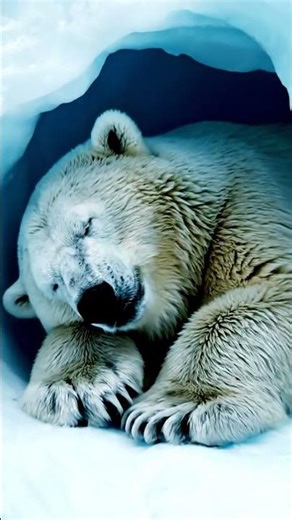 ❄️ “A Bear Sleeping Inside an Ice Nest…” #visualasmr #asmrvideos #snoringasmr