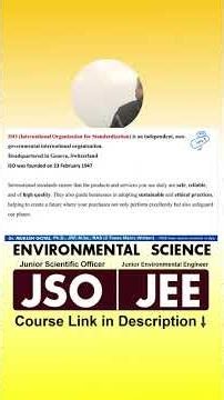 ISO (International Organization for Standardization) | RSPCB JSO & JEE🌎 Environmental Science | CPCB