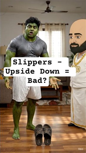 Slippers – Upside Down = Bad? 😄 #Shorts