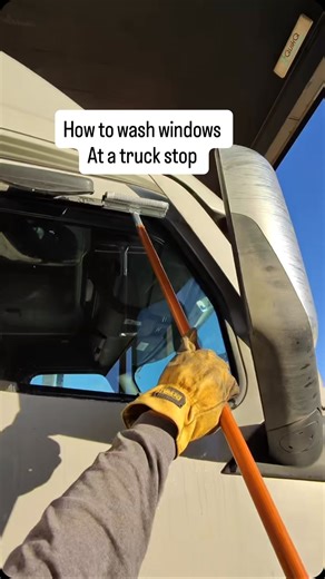 Certified Driver on Instagram: ". . . . 10/22/2025 How to wash windows at a truck stop while fueling #trucker #trucking #otr #cdl #window #washing #howto #video #dope #pov #meta #rayban #glasses #reel #fyp #explore #arizona #california #loves #stateline #truckstop #border"