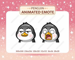 Animated Emote Penguin is Suddenly Shocked, Twitch Emote, Discord Emote, GIF Emote, Ready to Use - Etsy