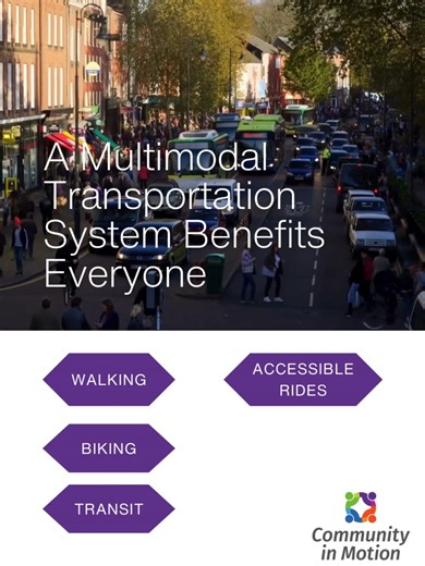 🚶‍♀️🚲🚐 A multimodal transportation system benefits everyone Walking, biking, public transit, and accessible transportation services work together to help people reach medical care, jobs, groceries, and community activities. When these options are available and well maintained, our communities are healthier, safer, and more connected. A strong multimodal system and transportation access supports: ✔️ Safer streets that protect pedestrians and people using mobility devices ✔️ Fewer serious injur