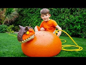 GIANT Stretchy Dinosaurs Take Over the House! – Fun Science Experiments with Inflatable Toys