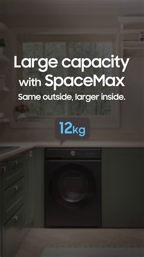 5K views · 190 reactions | Enhance your home and wash larger loads with a huge 12kg capacity. A simple design blends seamlessly with modern interiors. This washer has more space inside, so you can wash more, including bigger items. Available to purchase at authorized dealers; Singer, Singhagiri, Damro, and Softlogic. #Samsung | Samsung | Facebook