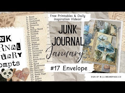 Junk Journal January |#17 Envelope | Free Printable Project | Large Storage Pocket & Flip