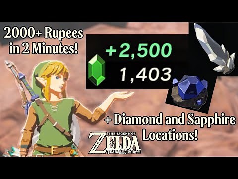 Zelda Tears of the Kingdom - Best Rupee Farming Method + Diamond and Sapphire Location