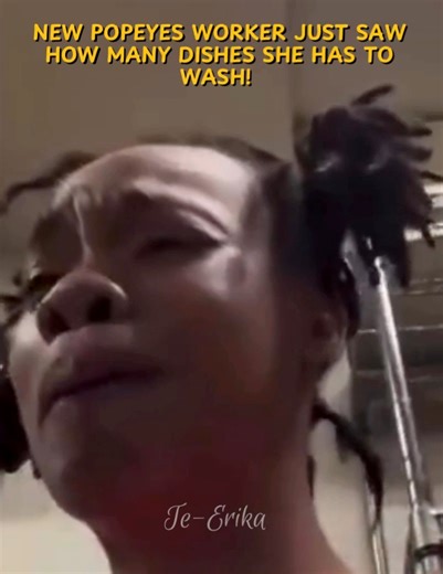 9.8K views · 168 reactions | This NEW Popeyes worker just saw how many dishes she has to wash and she has a breakdown! | Te-Erika Patterson | Facebook