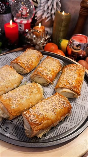 Crispy filo parcels with cheese #filopastry
