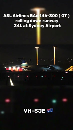 1 Day 1 BAE 146, Day 1, ASL Airlines BAE 145-300 rolling off runway 34L at Sydney Airport #aviation