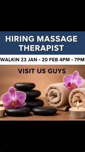 Hiring Massage Therapist Walkin 23 Jan-20 Feb 4pm-7pm Visit Us guys#youtubeshorts