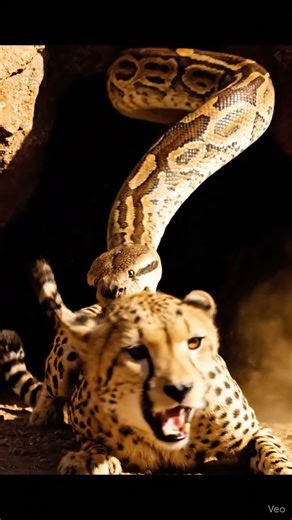 Giant Python vs Cheetah | A Deadly Wildlife Showdown #animalfight #wildlife #GiantPython