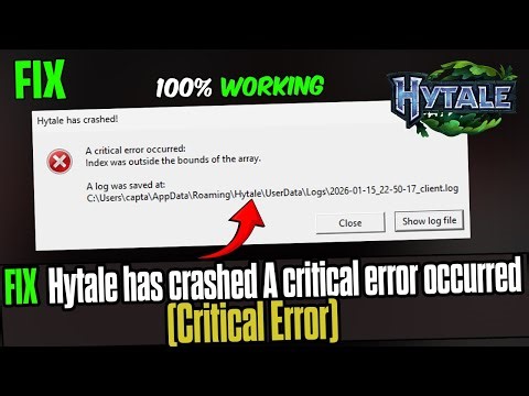 🛠️ Fix HYTALE Critical Error | Index Was Outside the Bounds