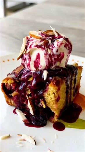 Cherry Almond Cake with Warm Cherry Sauce | Easy Summer Dessert Recipe 🍒