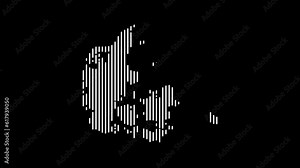 Map of Denmark consisting of white stripes on a black background. Three different versions of the country map. Stock Video