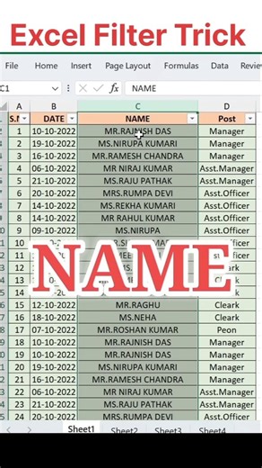 Smart Data Filtering in Excel | Boost Your Productivity #excel #exceltricks #exceltips #shorts