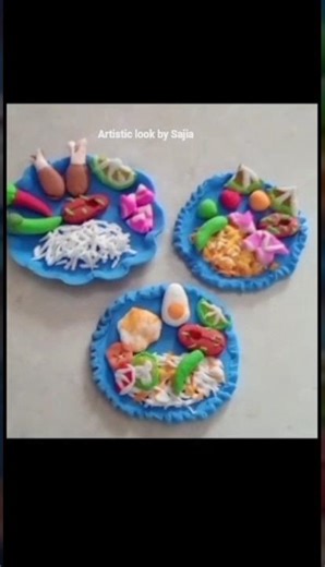 Making clay rice plates with curry.👌✨#shorts #clay #food #foryou