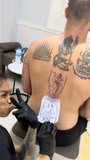 🥊 Muay Thai Sak Yant Fighter Tattoo | Traditional Thai Sacred Ink 🇹🇭