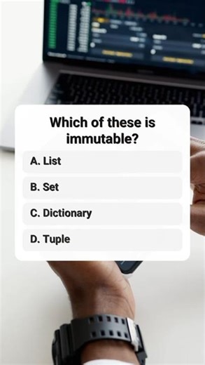 which of these is immutable #python #pythonprogramming #coding #programming #interview
