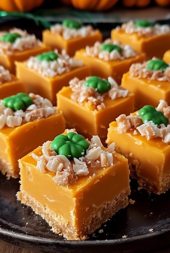 🎃🖤 Halloween Pumpkin Patch Fudge 🌾👻 Sweet, creamy orange fudge topped with candy pumpkins and a sprinkle of green “grass” — this no-bake Halloween treat is as cute as it is delicious! 😋🍬 Ingredients: * 3 cups white chocolate chips * 1 can (14 oz) sweetened condensed milk * 2 tablespoons butter ...... Full Recipe in Coʍmеոτ 💬👇 | Meal Prep Recipes