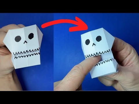 Origami sugar SKULL that BITES | DIY Paper SKULL Puppet TikTok | TikTok Trends