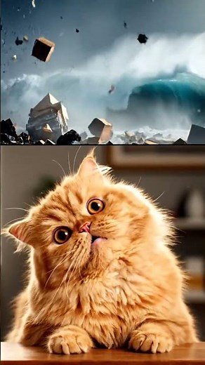 Fluffy Cat Shocked by a Massive Explosion! 😺💥 #animals #cat #catshorts #trending #shorts #fyp #cats