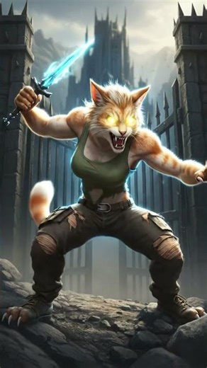 The Monster and the Cat | A Thrilling Fantasy Story #cat #catstory #monster #shorts