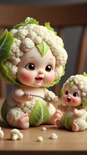 Enjoy ASMR with Cute Baby and Cauliflower Sounds