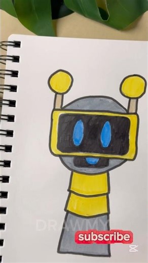 Cute Robot Drawing 🤖 | Cartoon Robot Art #art #drawing #shorts