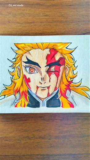 ✨Rengoku drawing tutorial ✍️🔥#shorts #rengoku #demonslayerart #animeart #anime #drawingtutorial