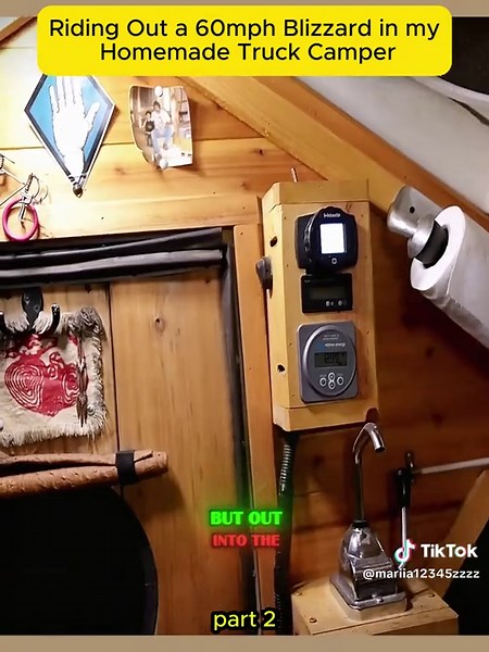 Riding Out a 60mph Blizzard in my Homemade Truck Camper #alaska #vanlife #asmr #wintercamping