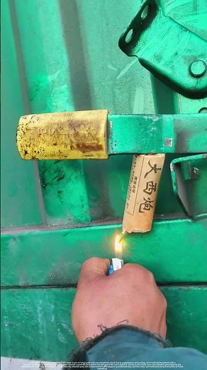 The stuck truck lock blasts open with a firecracker — super satisfying