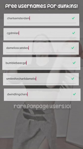 free rare dunkin usernames #fyp #foryoupage #freecharliusernames #raredunkinusernames #freedunkinusernames #freeusersfordunkins #charlidamelio