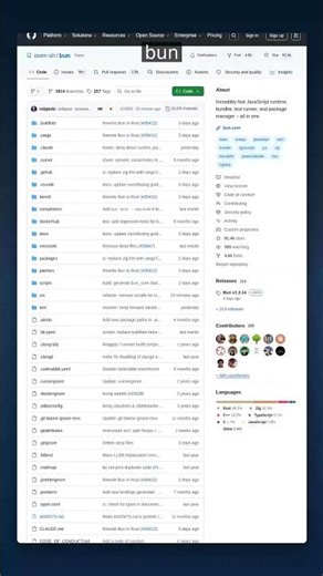 91K+ Stars • JavaScript Runtime | Bun — All-in-One Toolkit #shorts