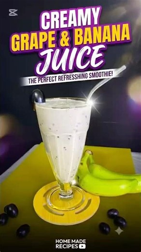 Creamy Grape & Banana Shake 🍇🍌 | Healthy Homemade Milkshake | Easy Refreshing Drink #shorts