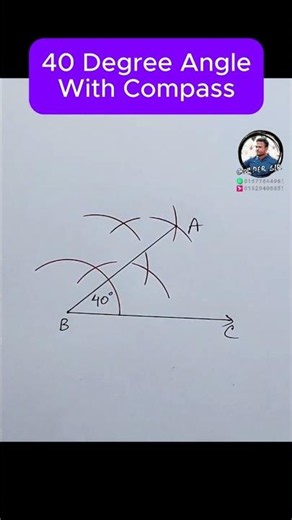 How to draw 40 Degree Angle with Compass 2