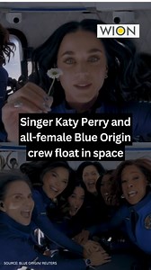 89K views · 402 reactions | Pop star Katy Perry and five other women floated in space on a Blue Origin rocket and successfully returned to Earth on April 14, marking the first all-female spaceflight in more than 60 years. #katyperry #blueorigin #space #spacenews #rocket #women | WION | Facebook