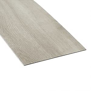 Mohawk Basics Waterproof Vinyl Plank Flooring in Light Pewter 2.5mm, 7.5" x 52" (36.22-sqft/Carton) - Amazon.com