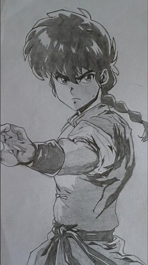 How to draw ✍️ saotome Ranma 🖤/🩷(Ranma 1/2) #trending #anime