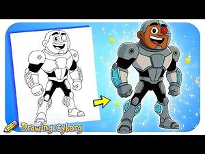 How to Draw Cyborg in 3D | Teen Titans Go! | Step-by-Step Drawing Tutorial