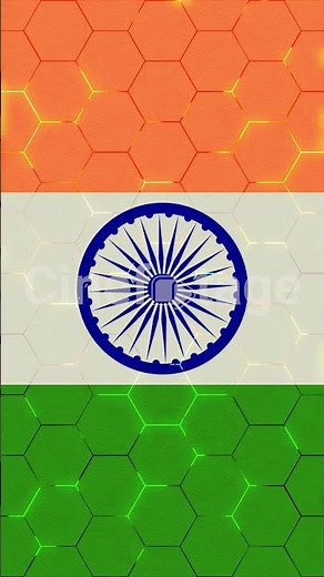 National Flag of India with Ashoka Chakra on Technological Background stock footage | Cinefootage