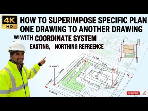 How to Superimpose AutoCAD Drawings using Easting and Northing Coordinates | Step-by-Step | Hindi