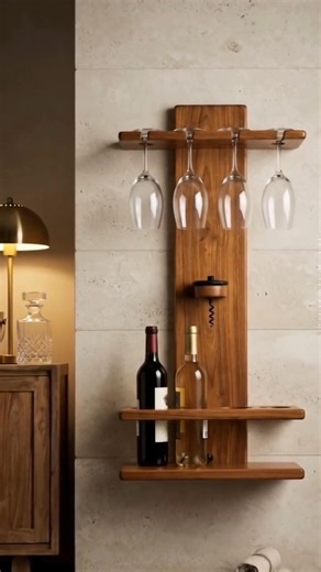 Luxury Wall Mounted Mini Bar | Handcrafted Wooden Home Bar Design | Karigar Woods