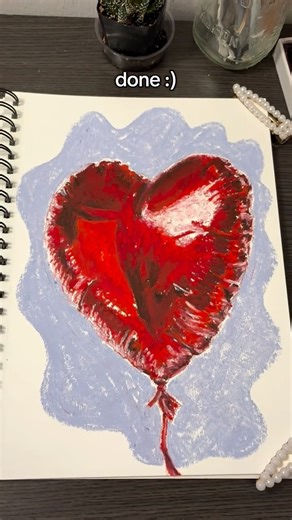 Creating the Chaos | Drawing a red heart balloon with oil pastels and color theory- using red’s complementary color green as a base! . . . #oilpastel... | Instagram