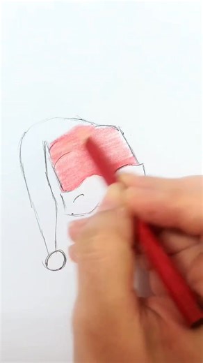 “Easy Santa Claus hat drawing 🎅 Perfect to draw with your kids ✏️🎨 Tag someone who would love to try it with you 🤍 Merry Christmas 🎄✨” | Sha5beet portraits